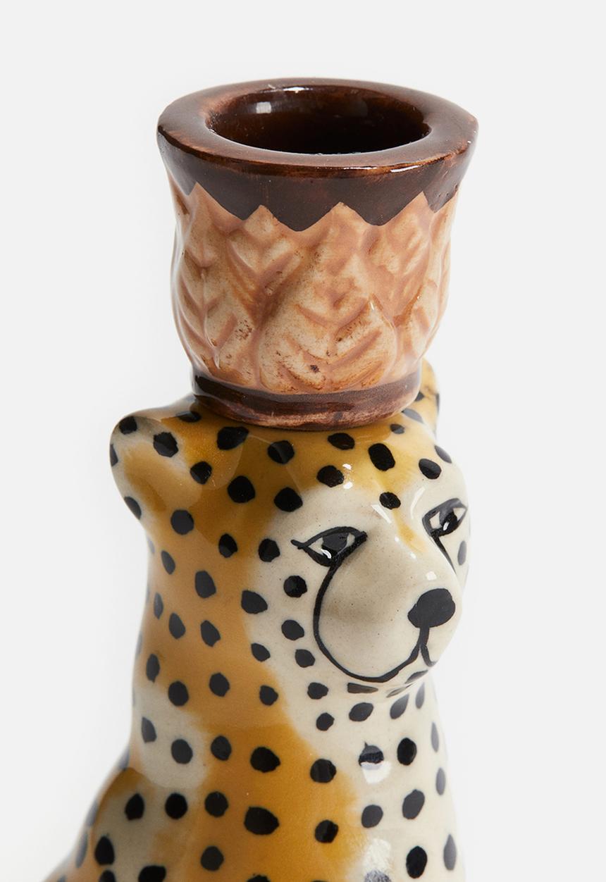 H&M - Cheetah candlestick - beige cheetah