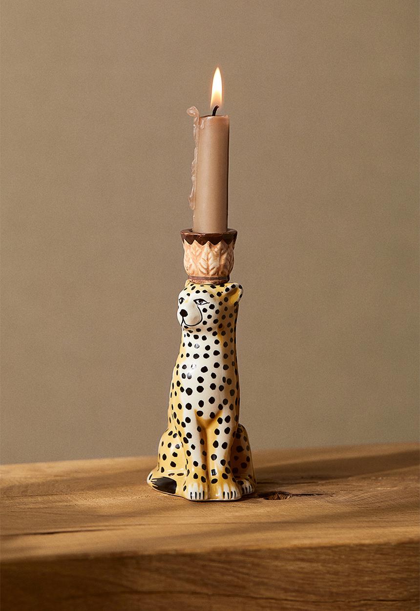 H&M - Cheetah candlestick - beige cheetah