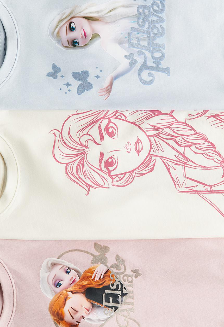 H&M - 3-Pack printed jersey tops - light blue frozen