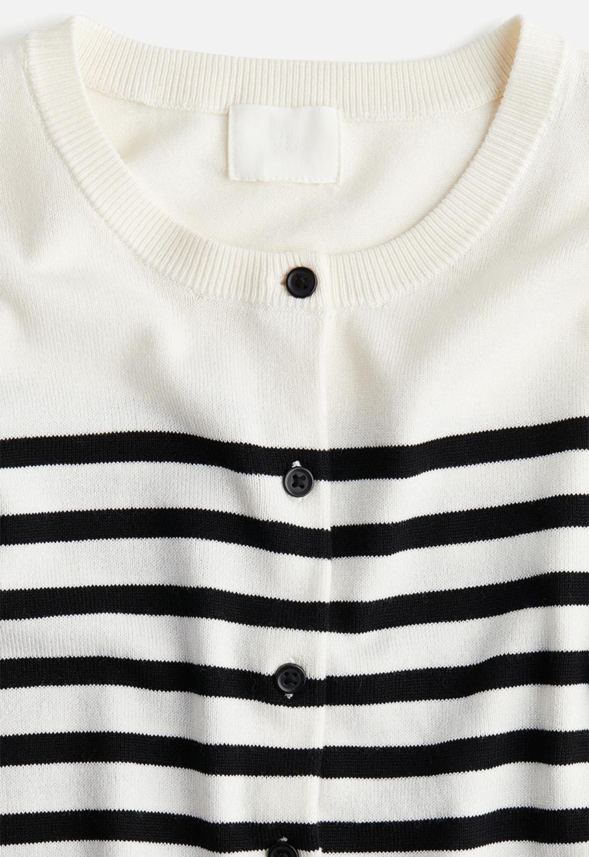 H&M - Fine-knit cardigan - white & black striped
