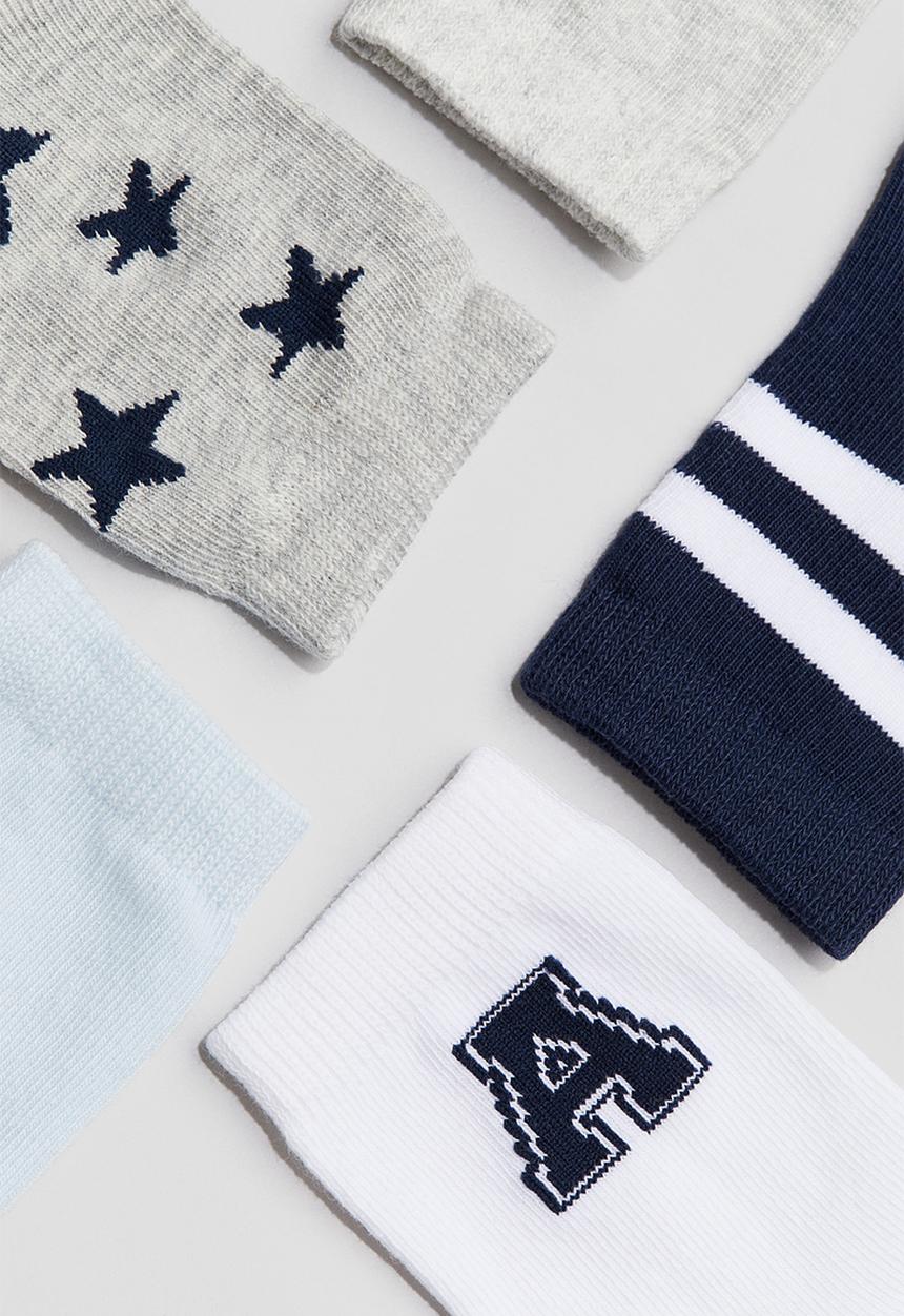 H&M - 7-pack socks - light grey marl/stars