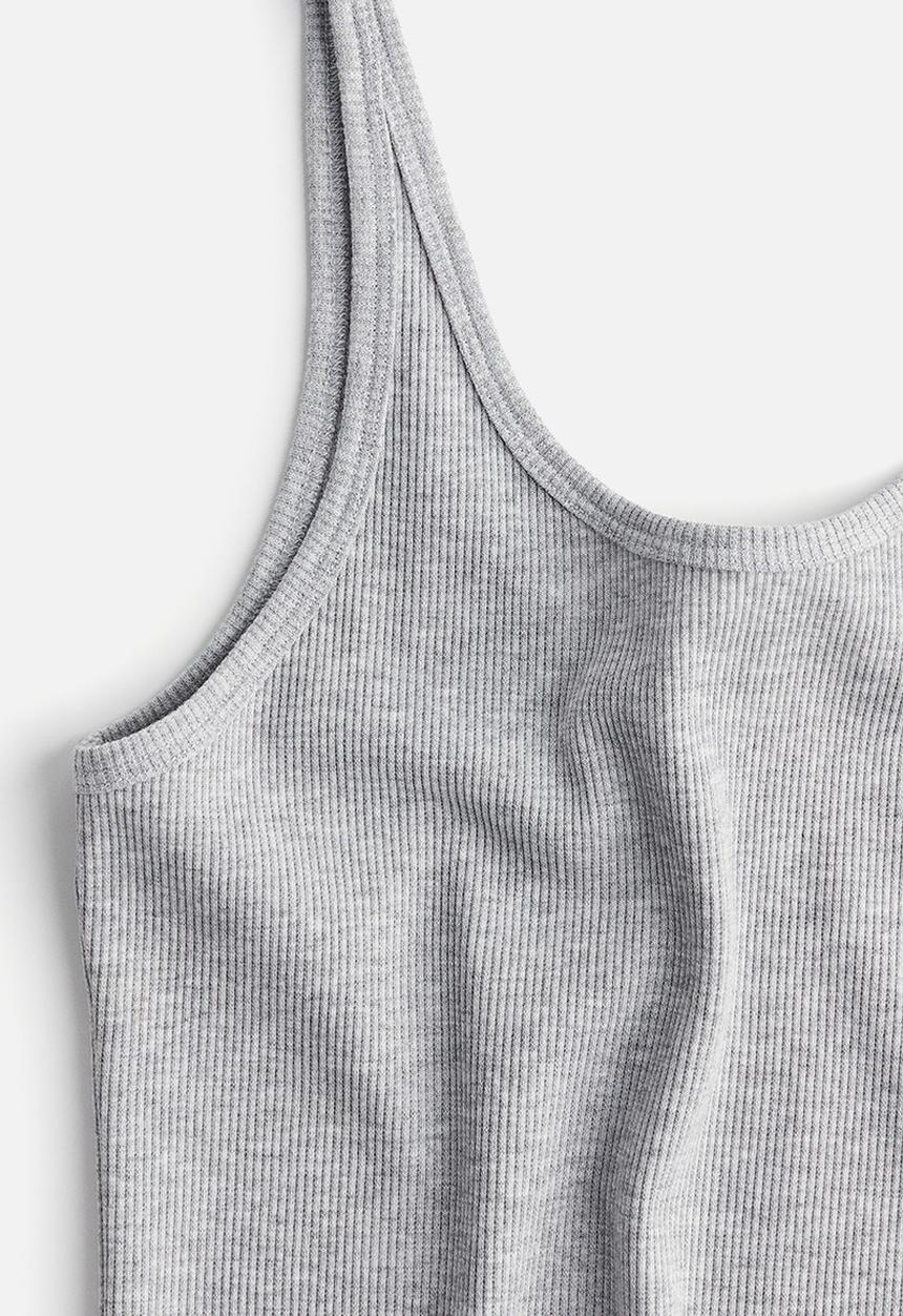 H&M - Ribbed vest top - light grey marl