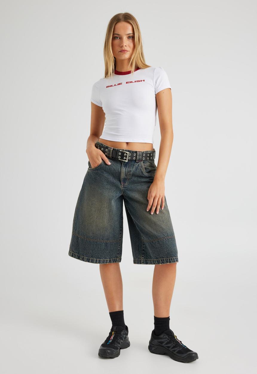Factorie - Lcn Billie Eilish Fitted Baby Tee - Lcn Bra White/Billie Eilish