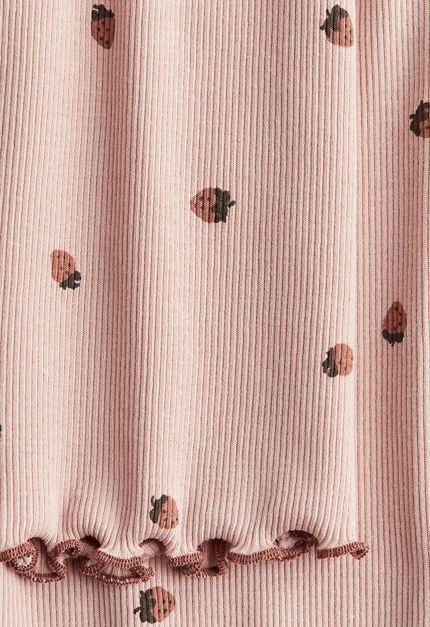 H&M - Flared leggings - light dusty pink strawberries