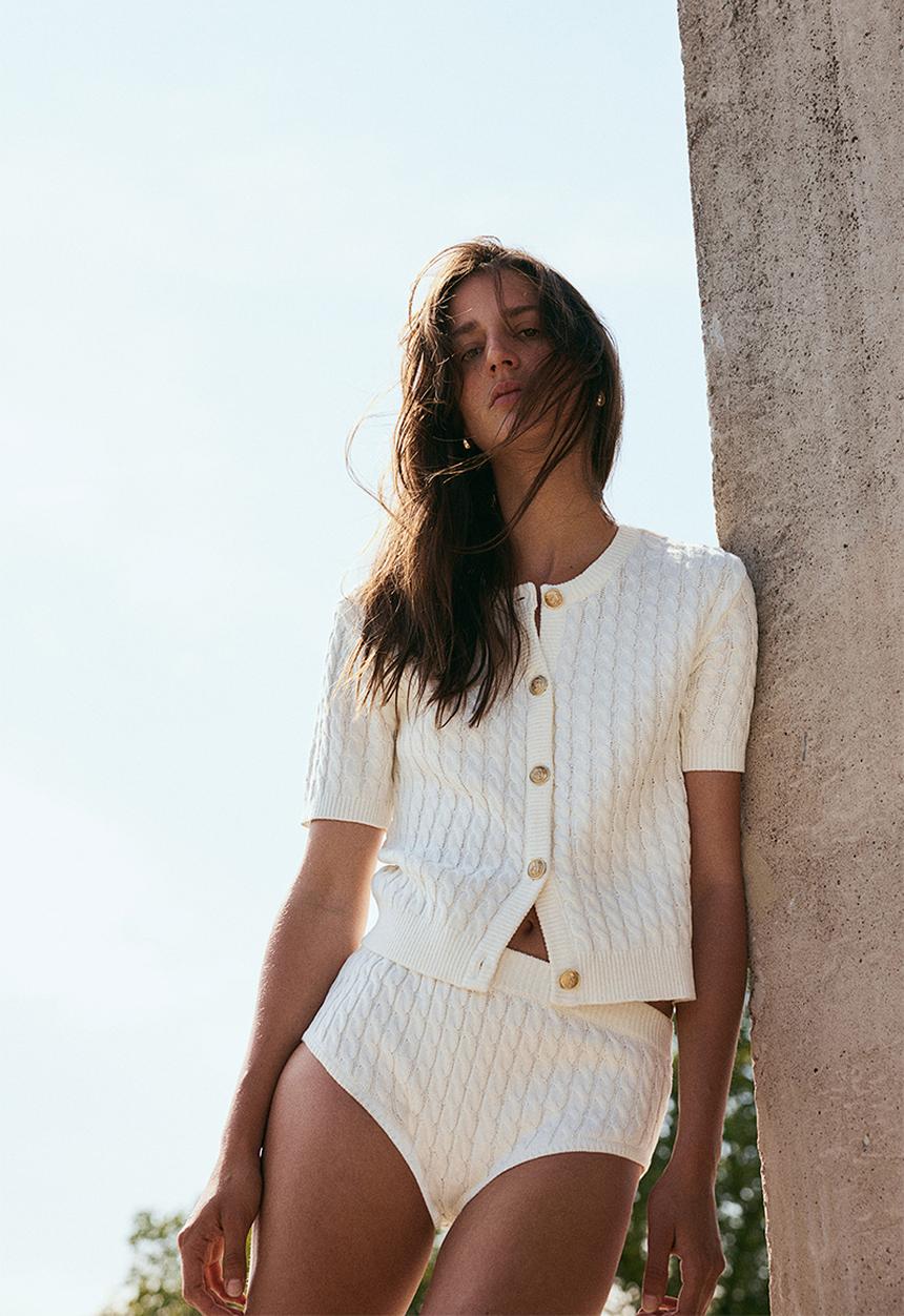 H&M - Cable-knit cardigan - cream