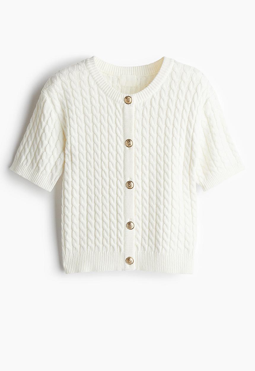 H&M - Cable-knit cardigan - cream