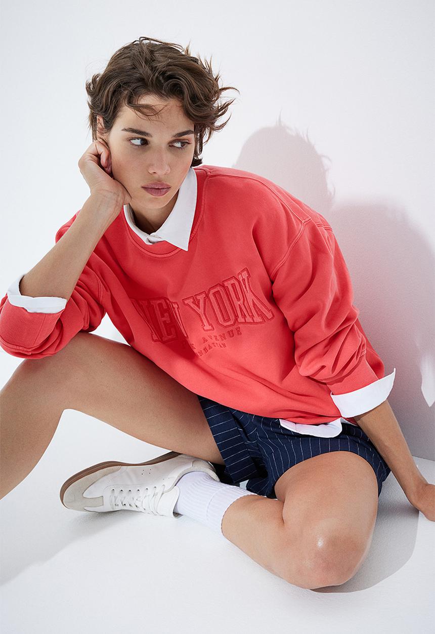 H&M - Printed sweatshirt - red new york