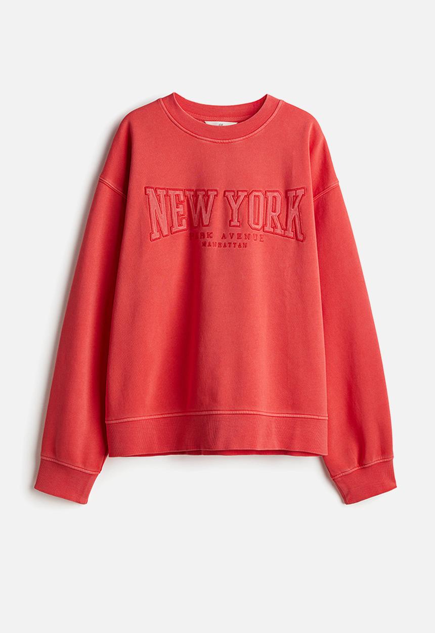H&M - Printed sweatshirt - red new york