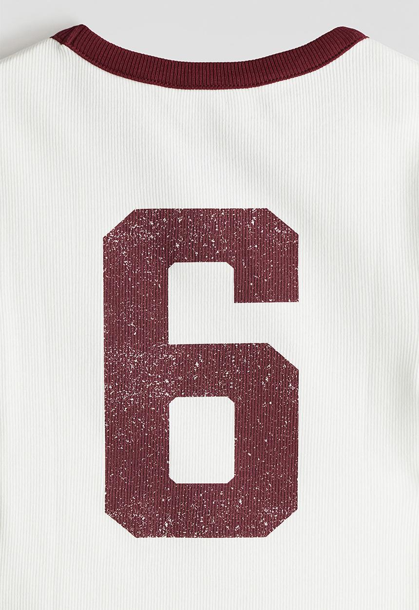 H&M - Cotton jersey top - white/new york 