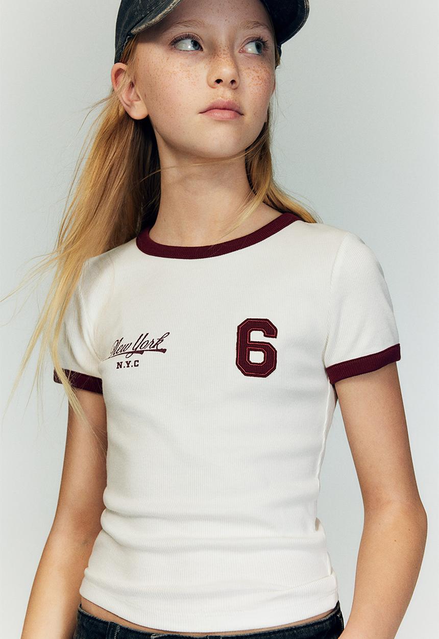 H&M - Cotton jersey top - white/new york 