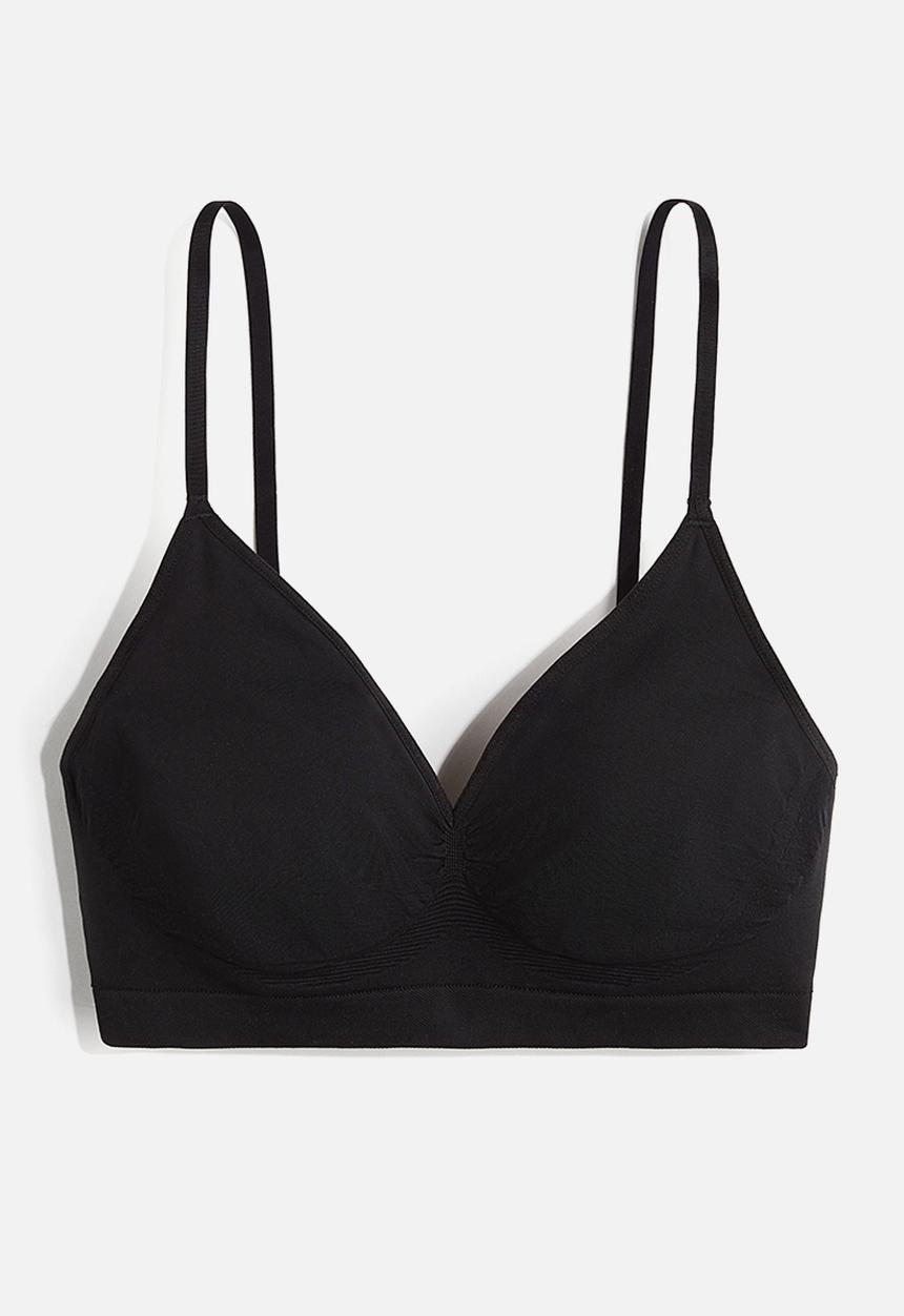 H&M - Stretchy & sculpting soft bra - black