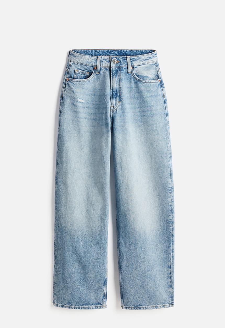 H&M - Curvy fit baggy high jeans - blue