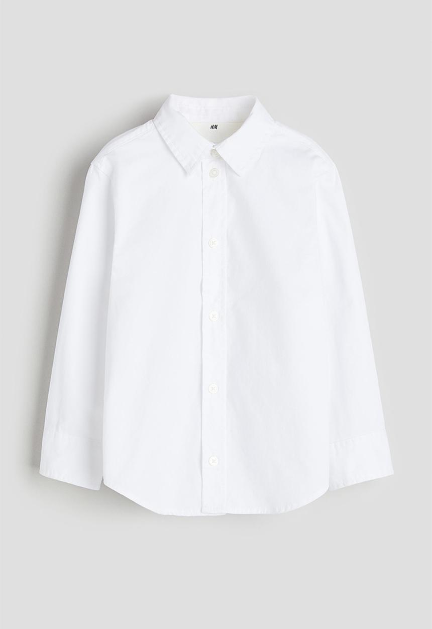 H&M - Long-sleeved cotton shirt - white