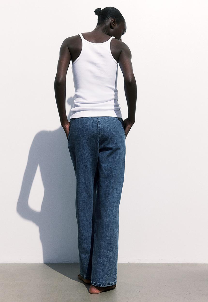 H&M - Mama denim pull-on trousers - denim blue