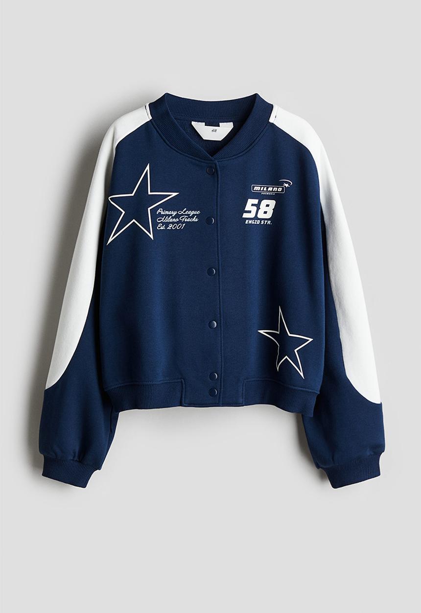 H&M - Oversized baseball jacket - dark blue block-coloured