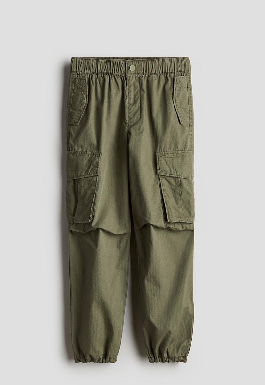 H&M - Parachute trousers - khaki green