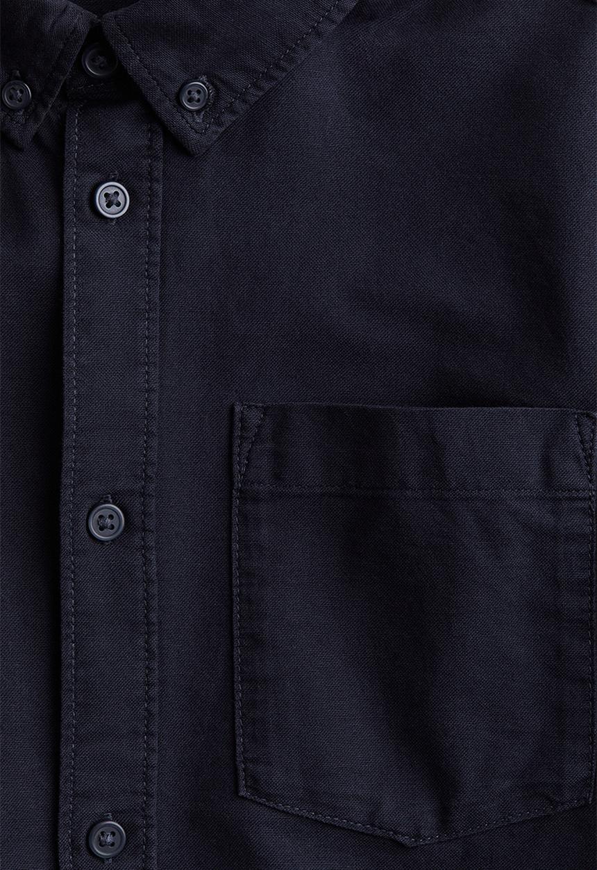 H&M - Button-down cotton shirt - navy blue