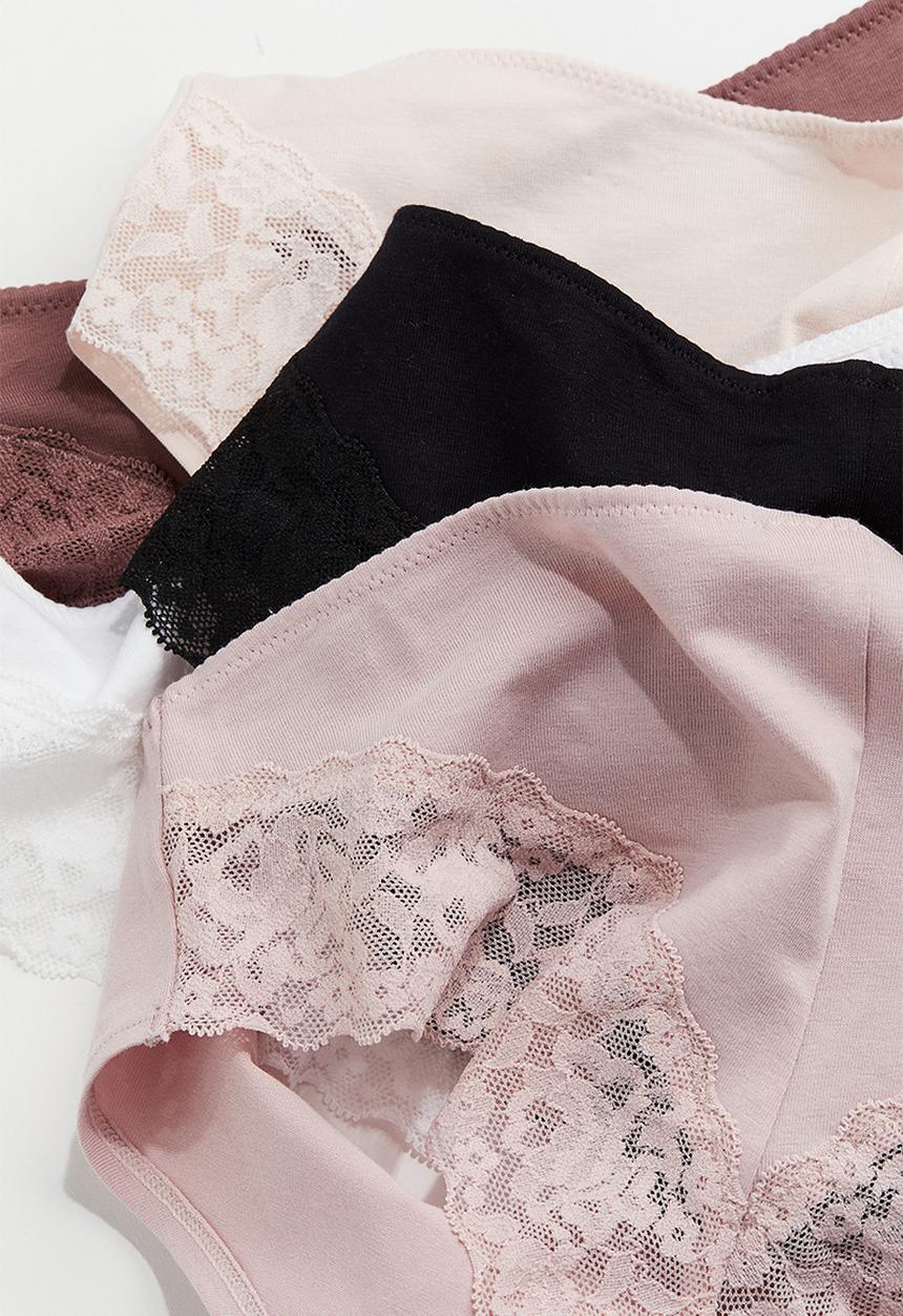 H&M - 5-pack hipster briefs - dusty pink & light pink 