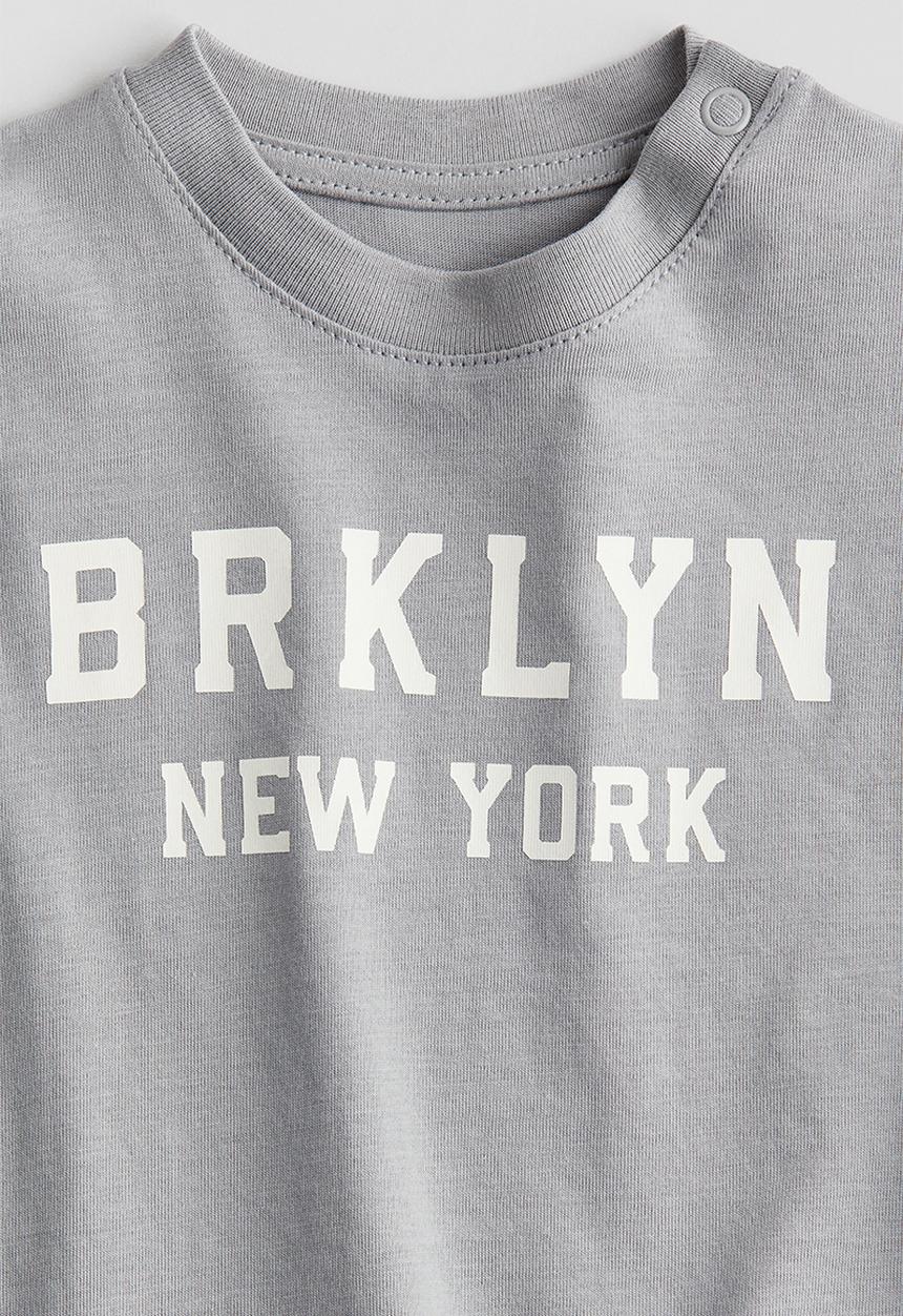 H&M - Cotton jersey T-shirt - grey/brklyn