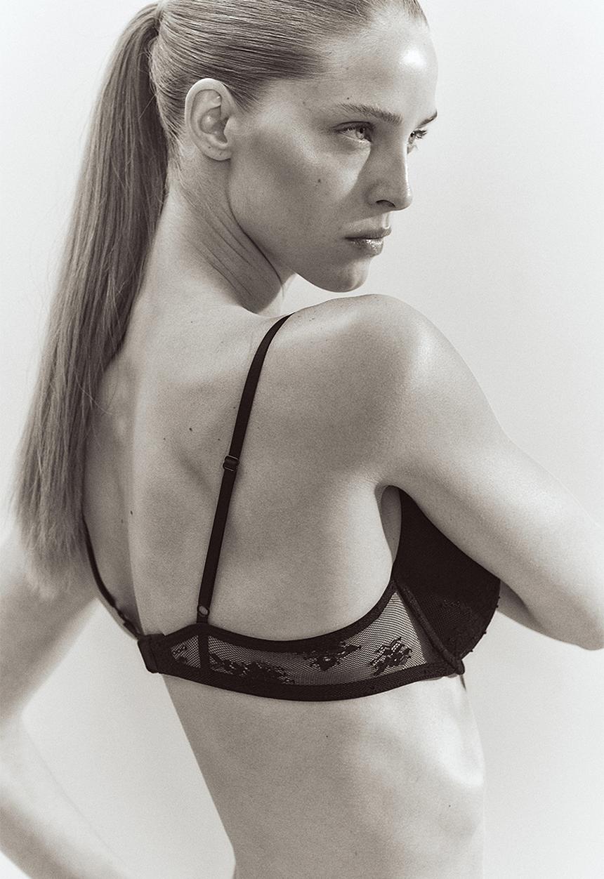 H&M - Lace super push-up bra - black