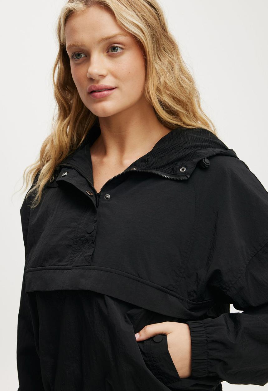 Cotton On - Tempo Half Zip Panelled Anorak - Black