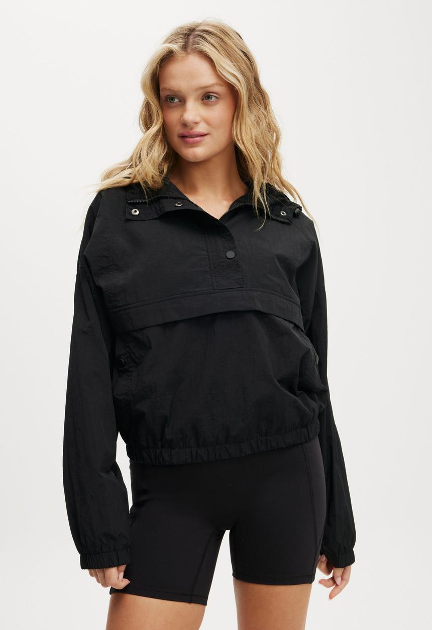 Cotton On - Tempo Half Zip Panelled Anorak - Black