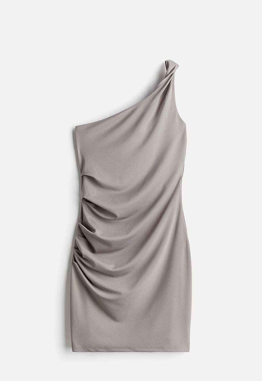 H&M - Draped one-shoulder dress - grey