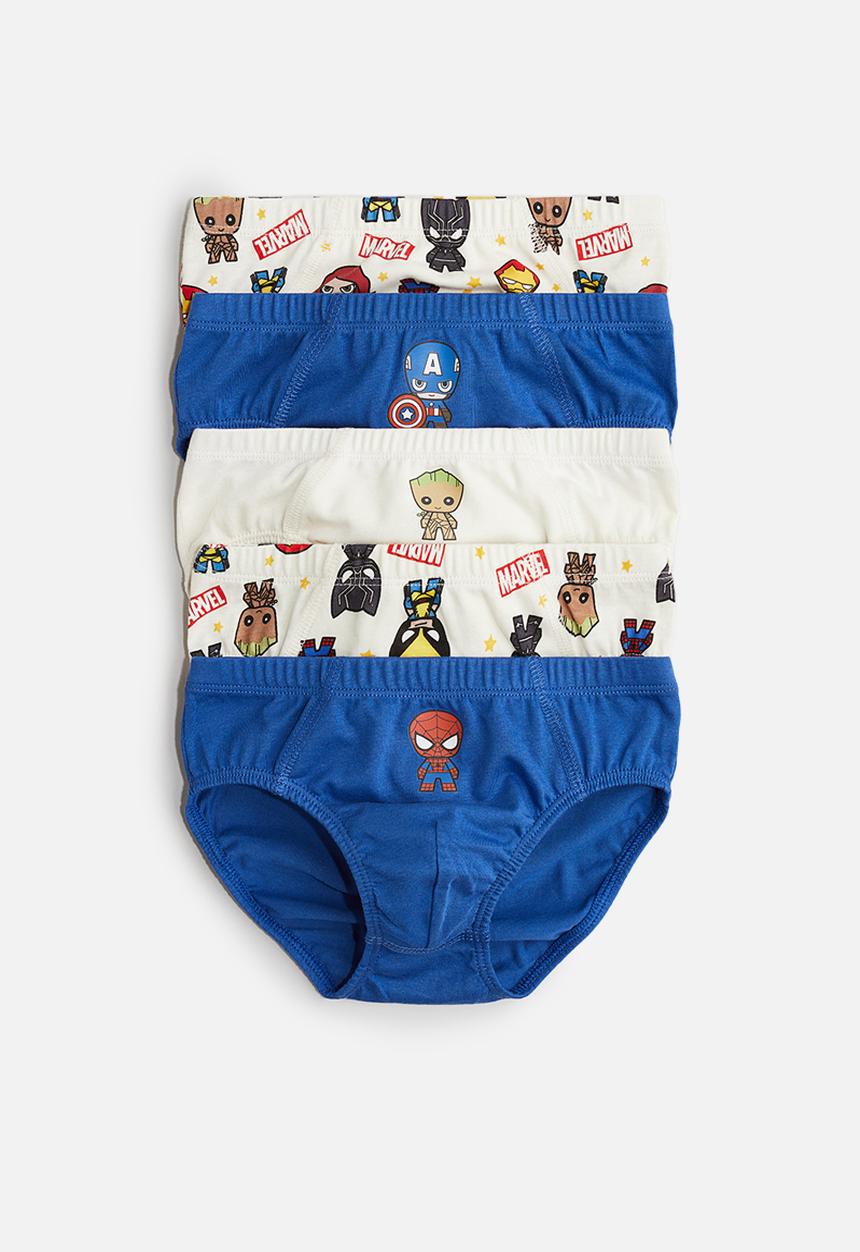 H&M - 5-pack printed boys’ briefs - blue marvel comics