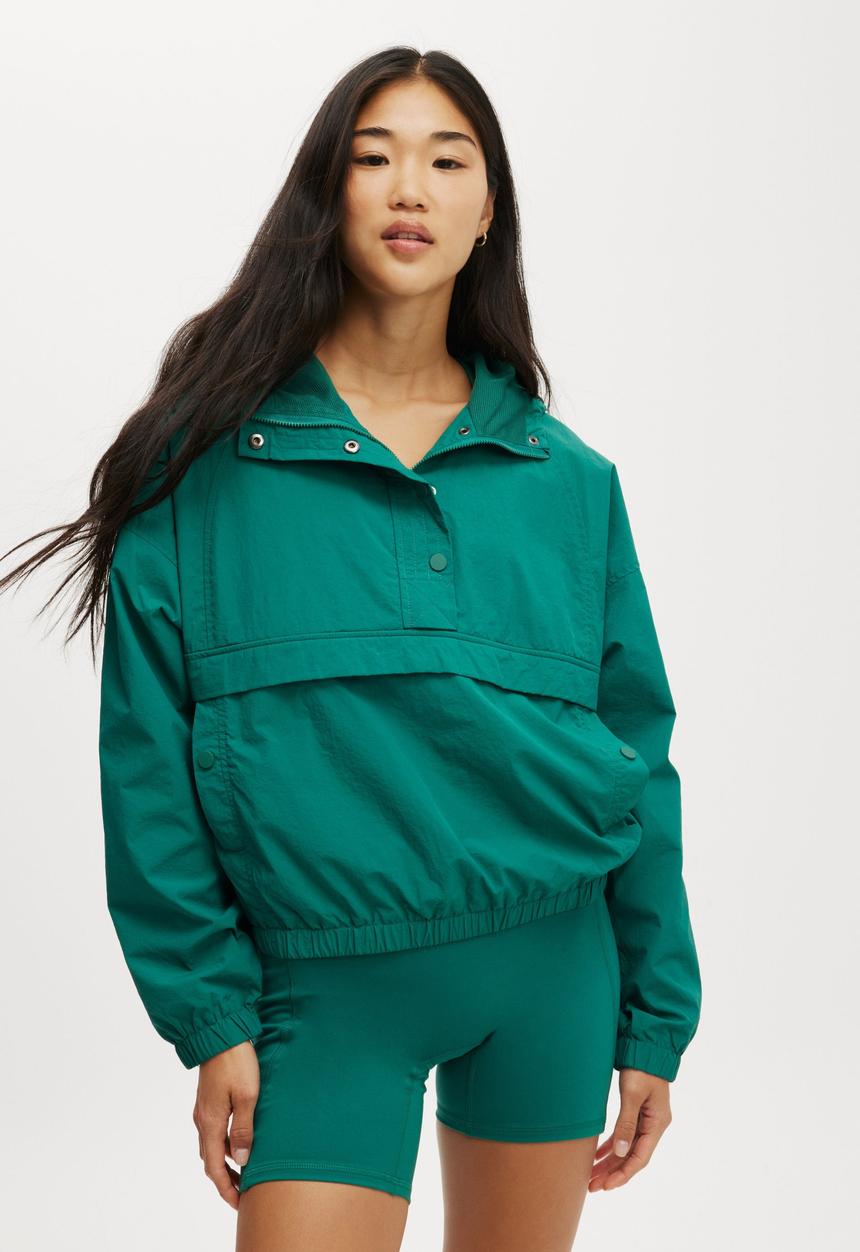 Cotton On - Tempo Half Zip Panelled Anorak - Alpine Green