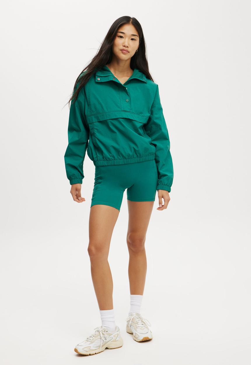 Cotton On - Tempo Half Zip Panelled Anorak - Alpine Green