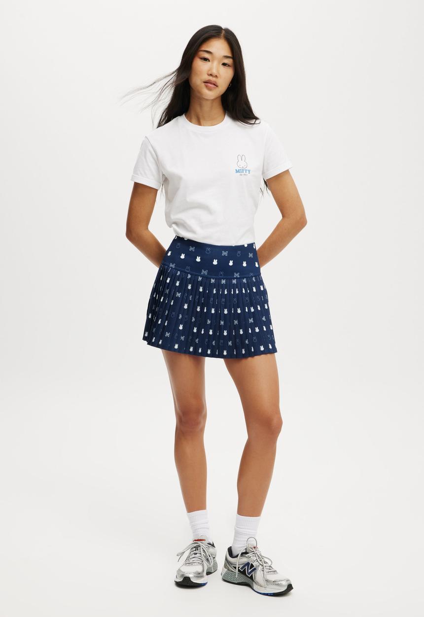 Cotton On - Shaped Pleated Skirt - Lcn Miffy Heritage Blue