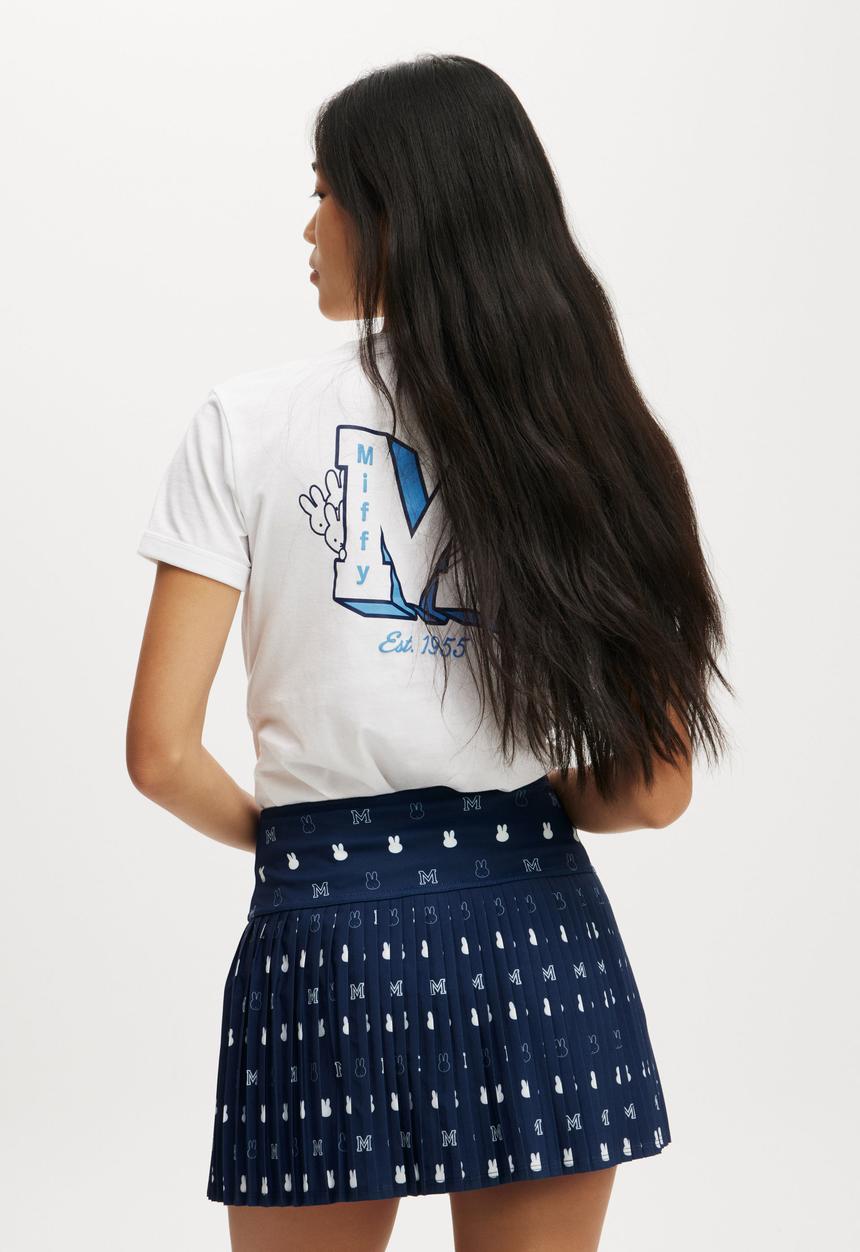 Cotton On - Shaped Pleated Skirt - Lcn Miffy Heritage Blue
