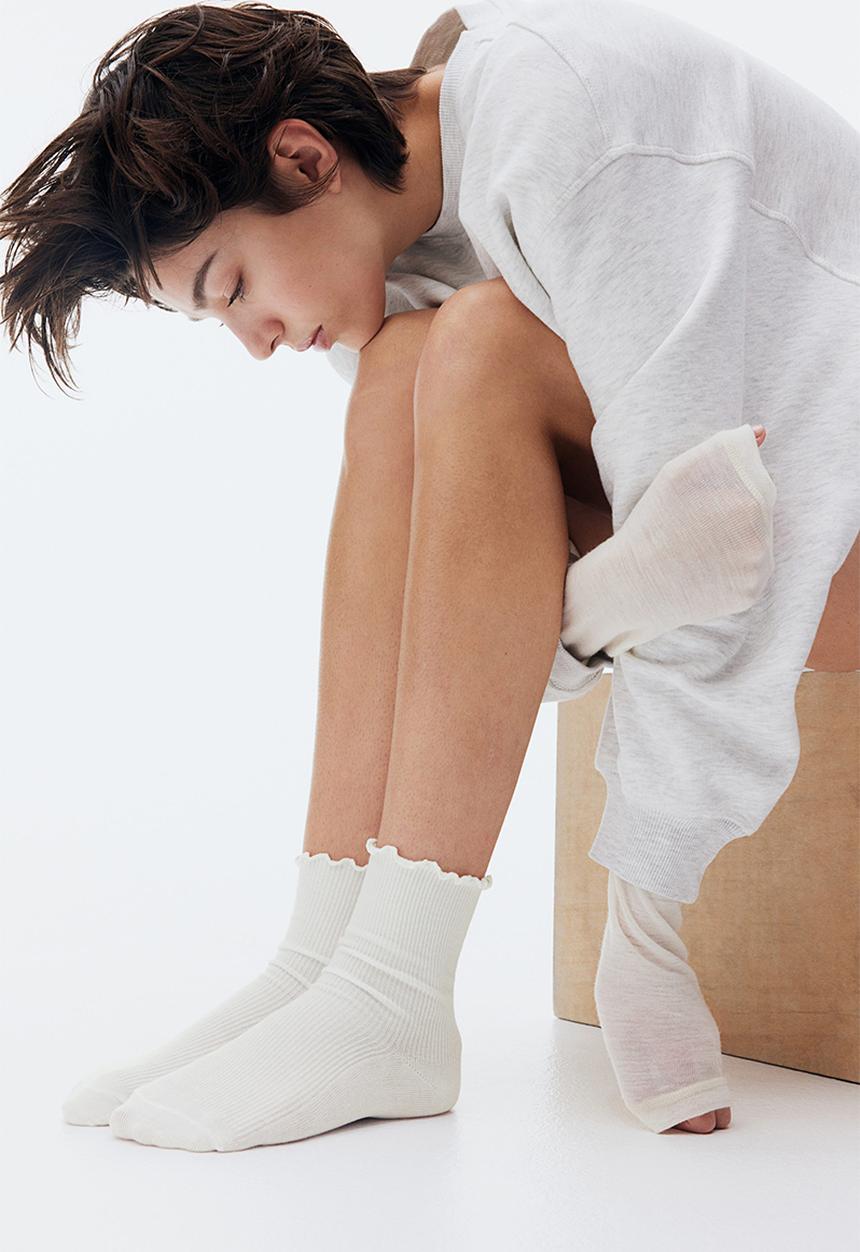 H&M - 5-pack rib-knit socks - white