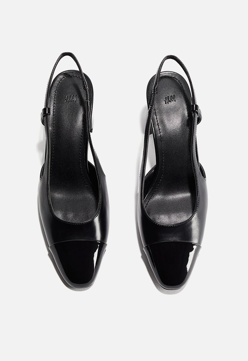 H&M - Block-heeled slingbacks - black