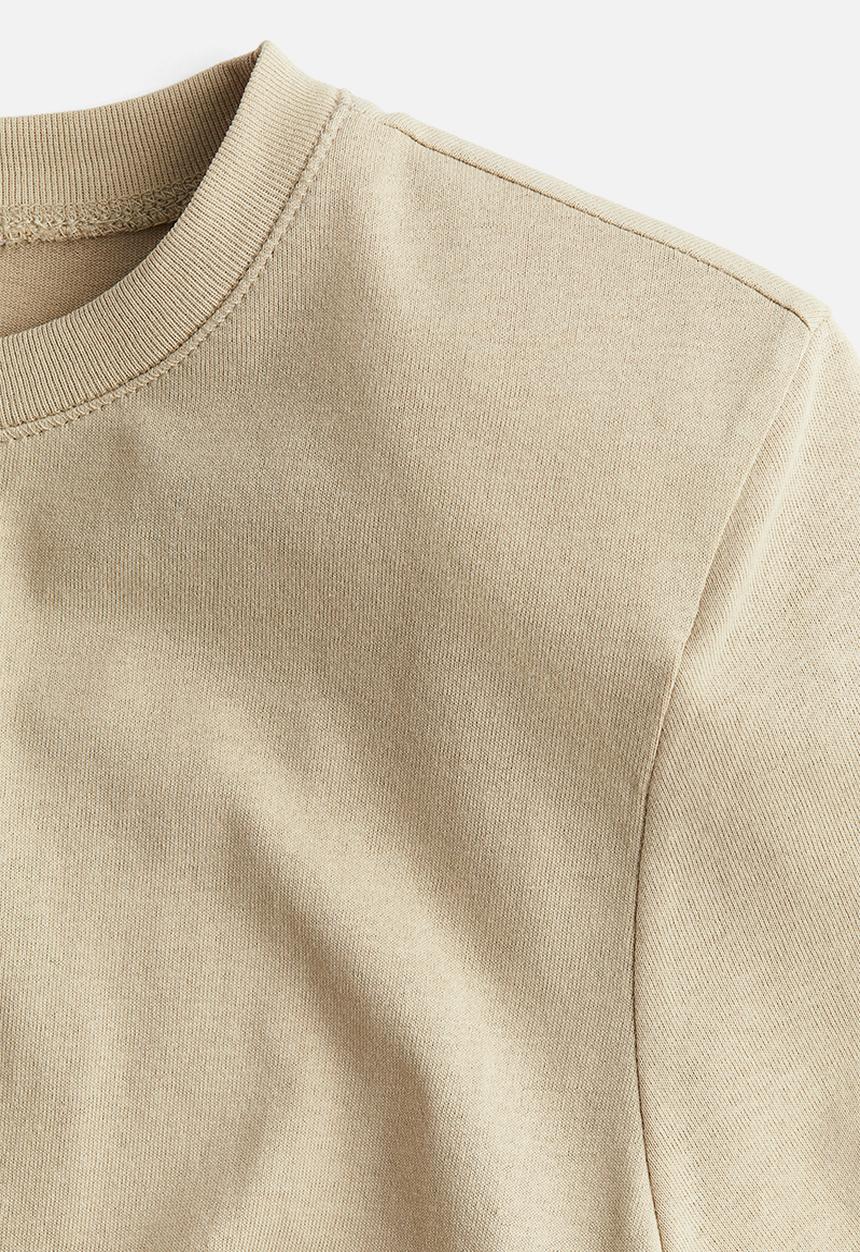 H&M - Shoulder-pad T-shirt dress - light beige