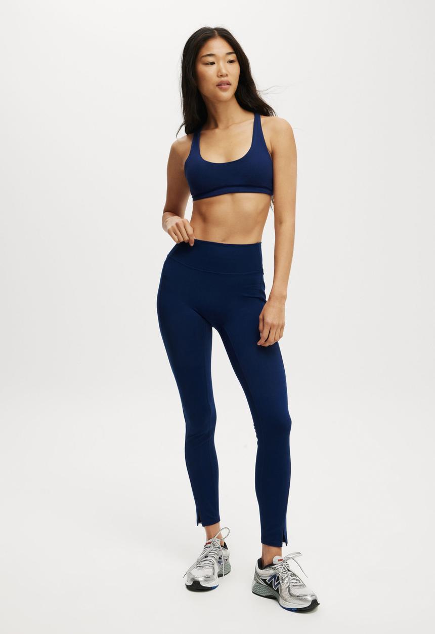 Cotton On - Ultra Soft Curved Hem Crop - Heritage Blue