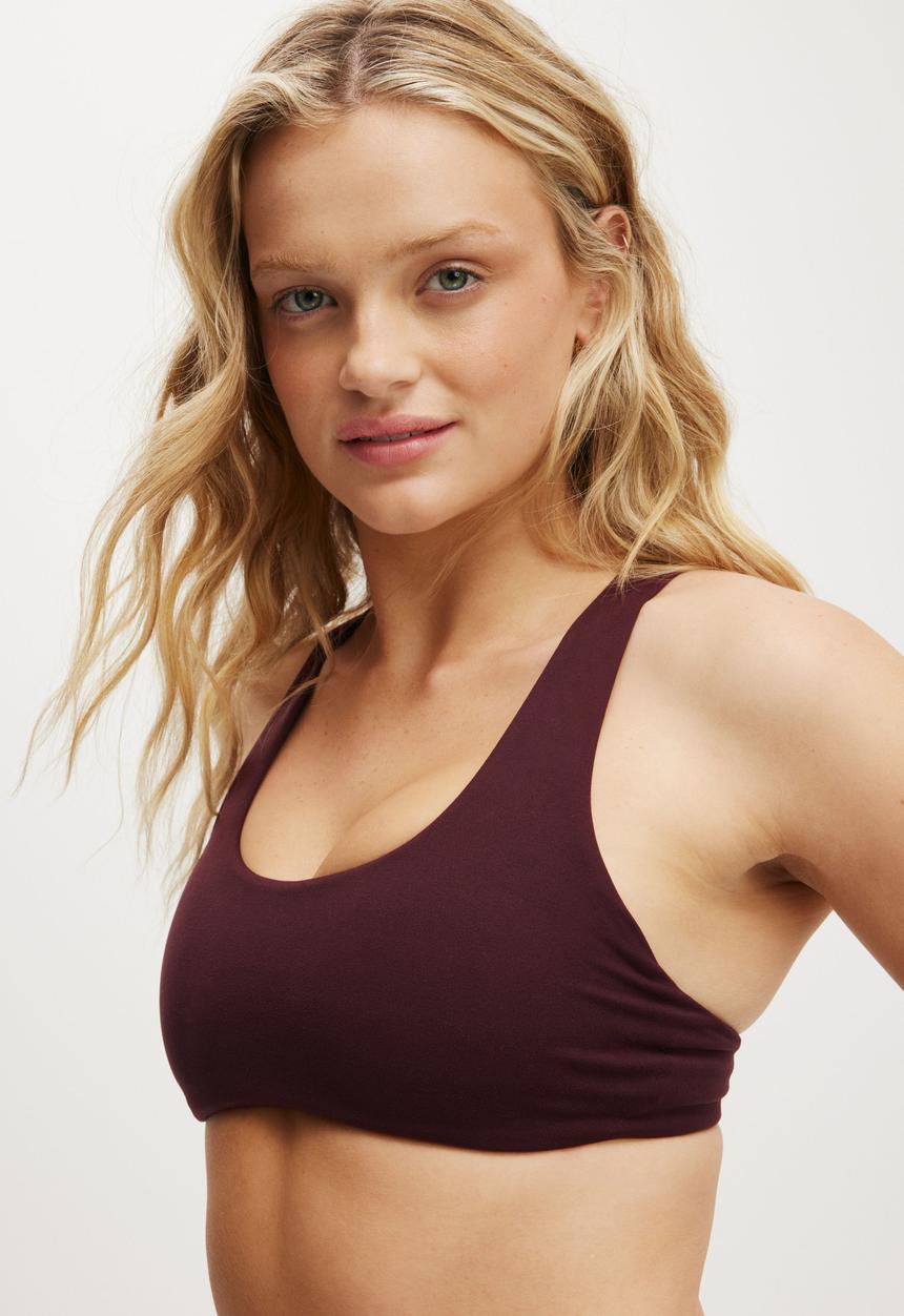 Cotton On - Ultra Soft Curved Hem Crop - Dark Oak
