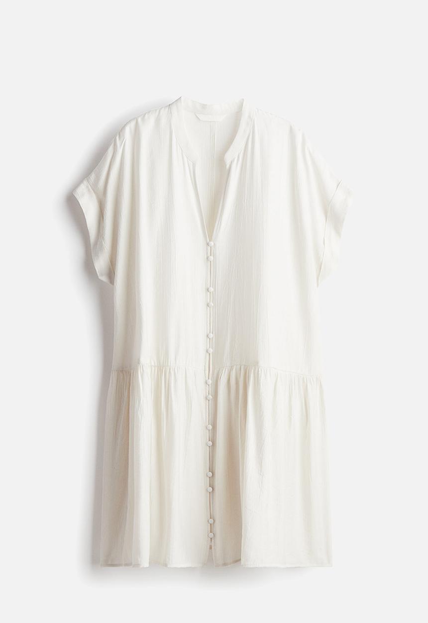 H&M - Crinkled tunic dress - white
