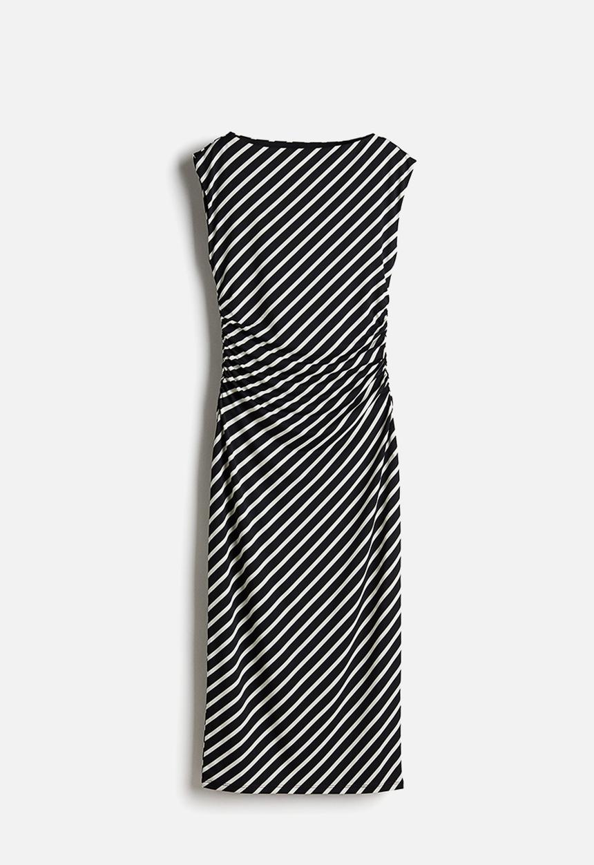 H&M - Cap-sleeved dress - black & white striped