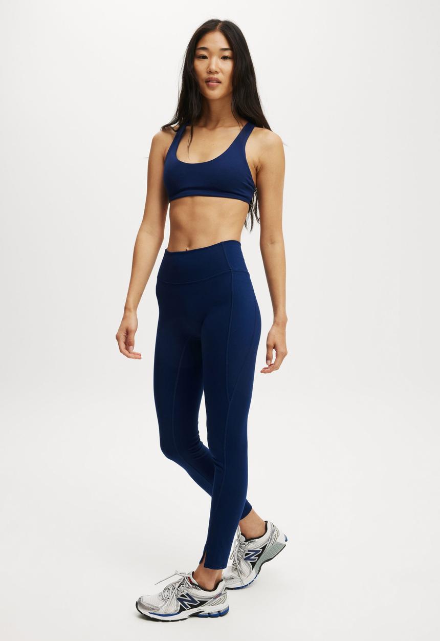 Cotton On - Ultra Soft Side Pocket Full Length Tight - Heritage Blue