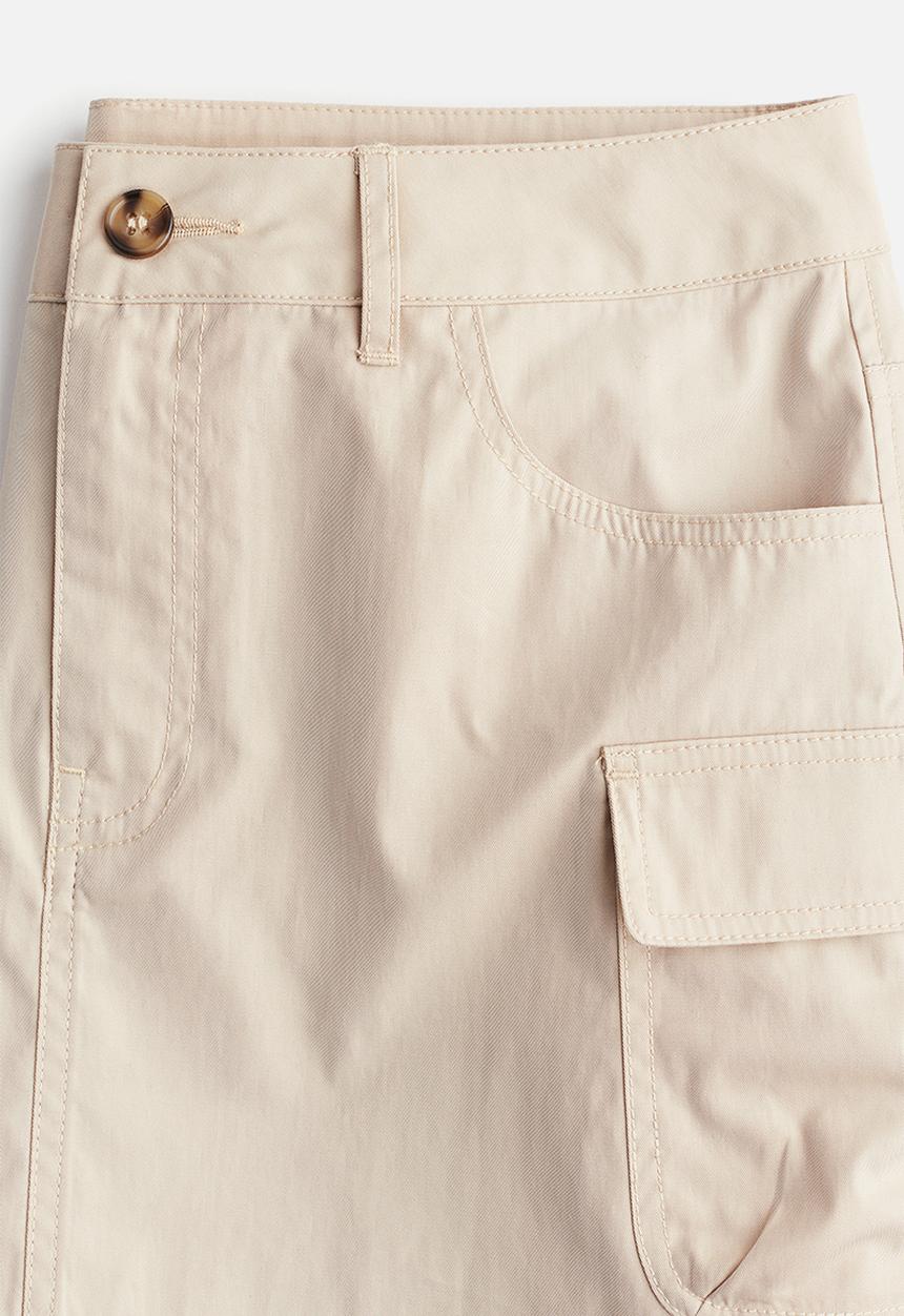 H&M - Twill cargo mini skirt - light beige 