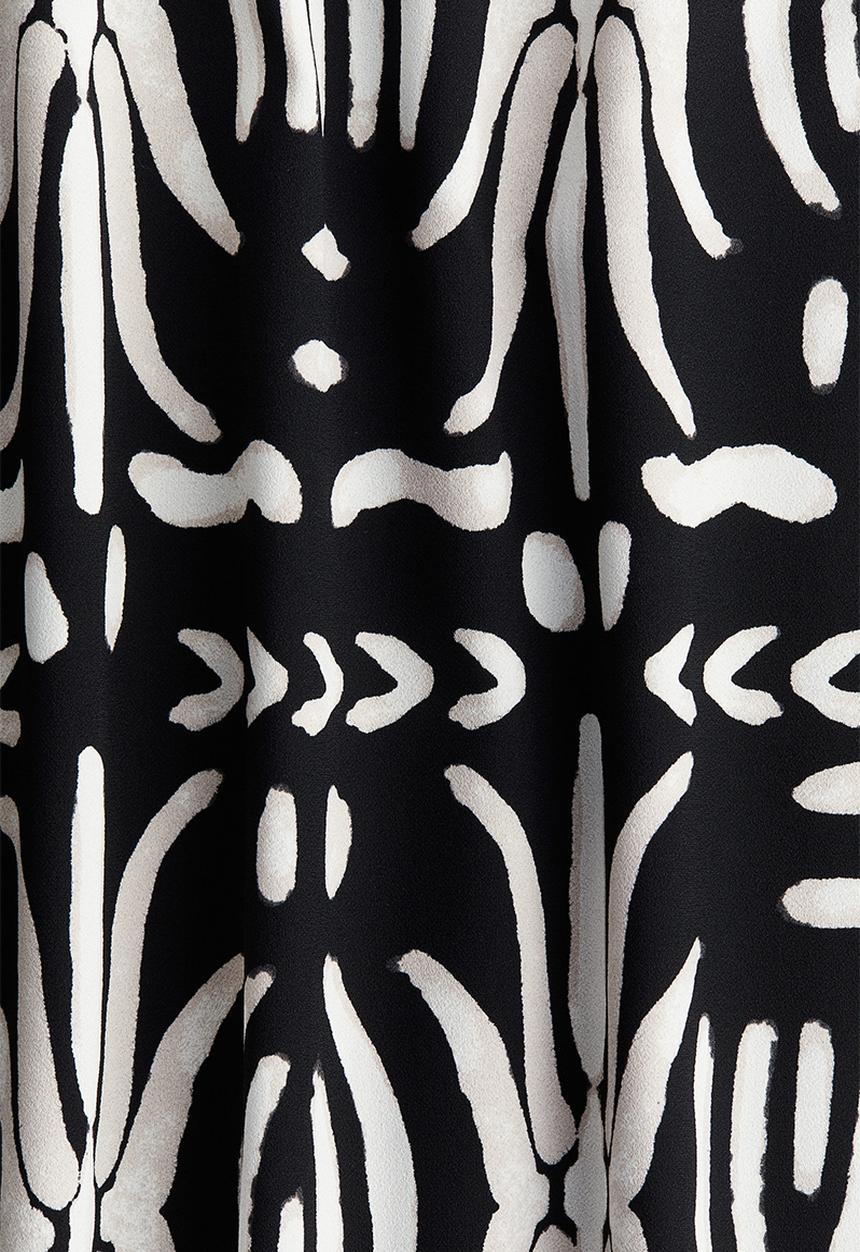 H&M - A-line dress - black & white patterned