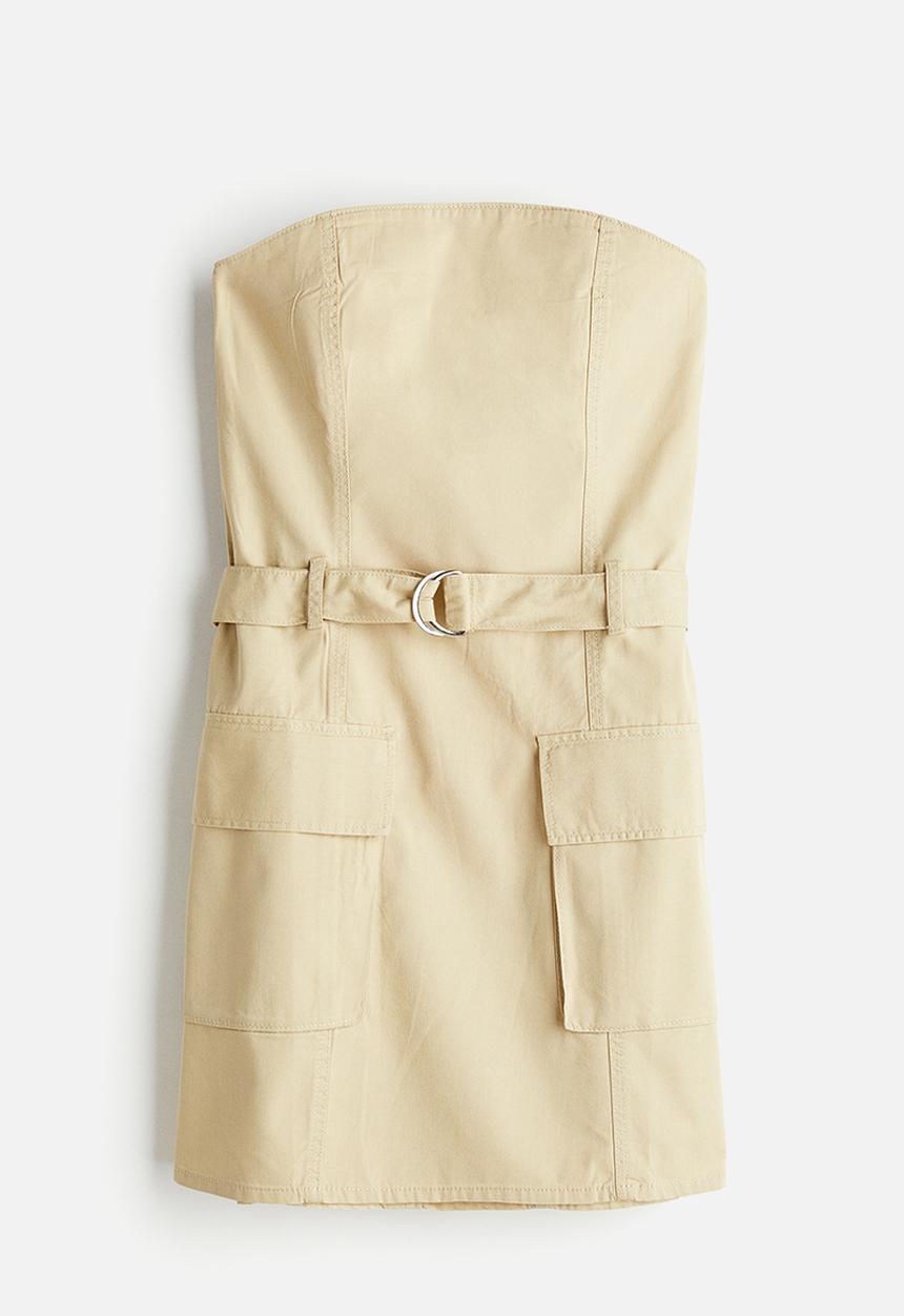 H&M - Bandeau utility dress - light beige