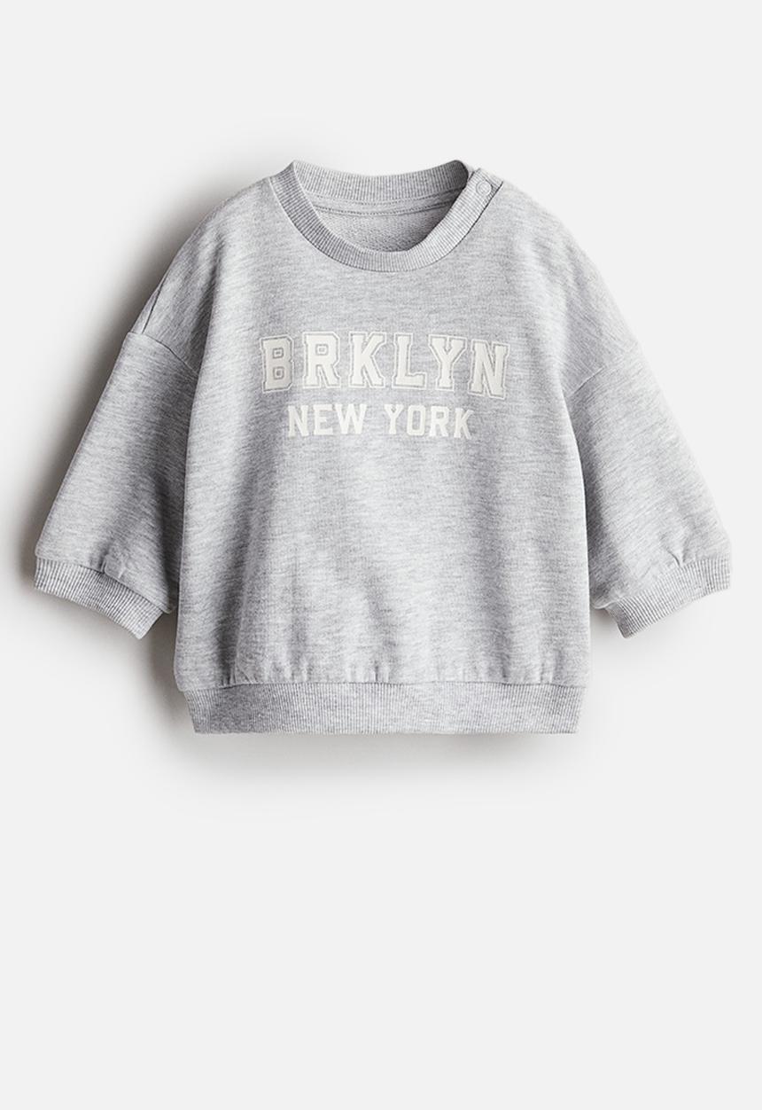 H&M - Crew-neck sweatshirt - light grey marl brklyn