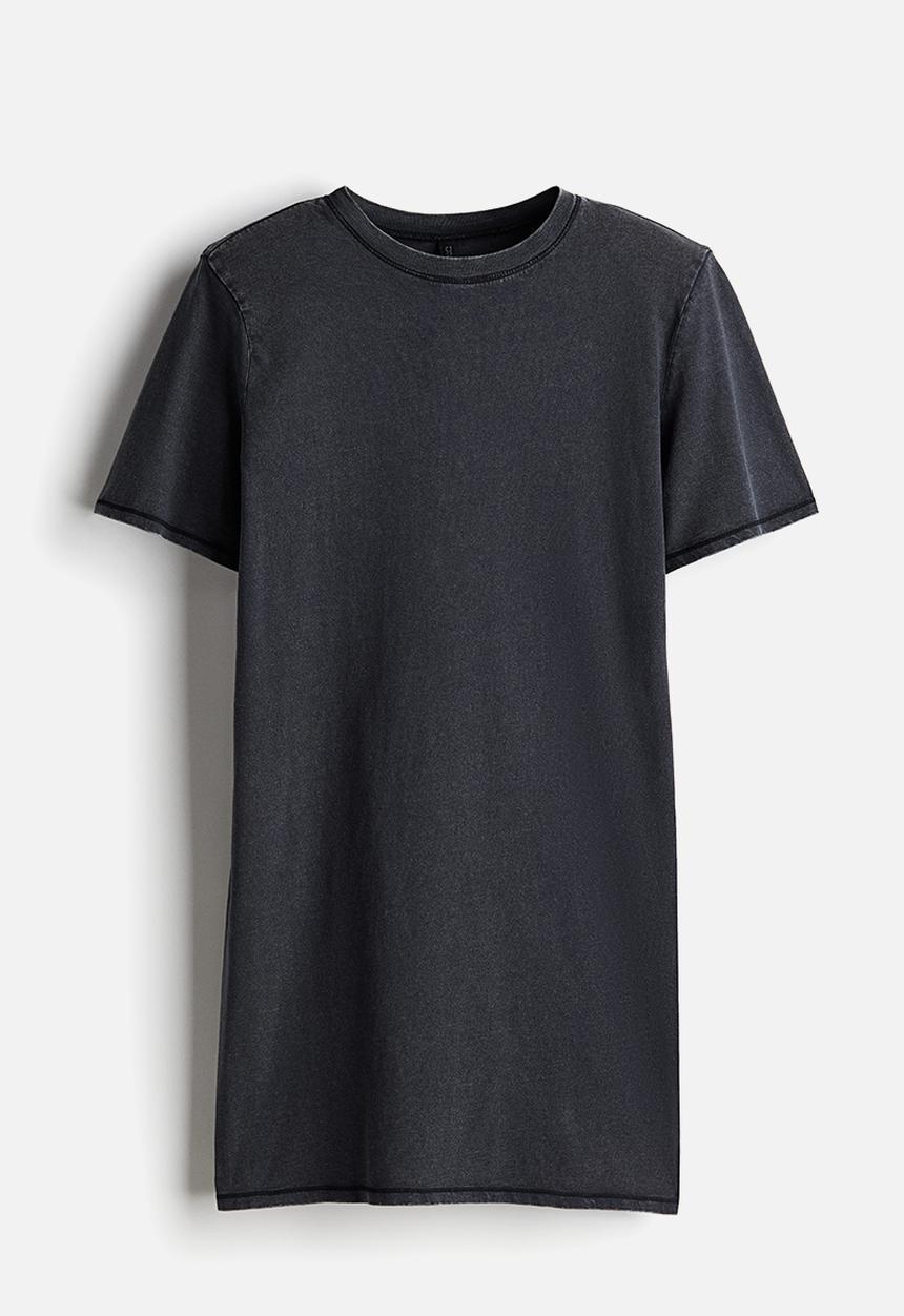 H&M - Shoulder-pad t-shirt dress - black