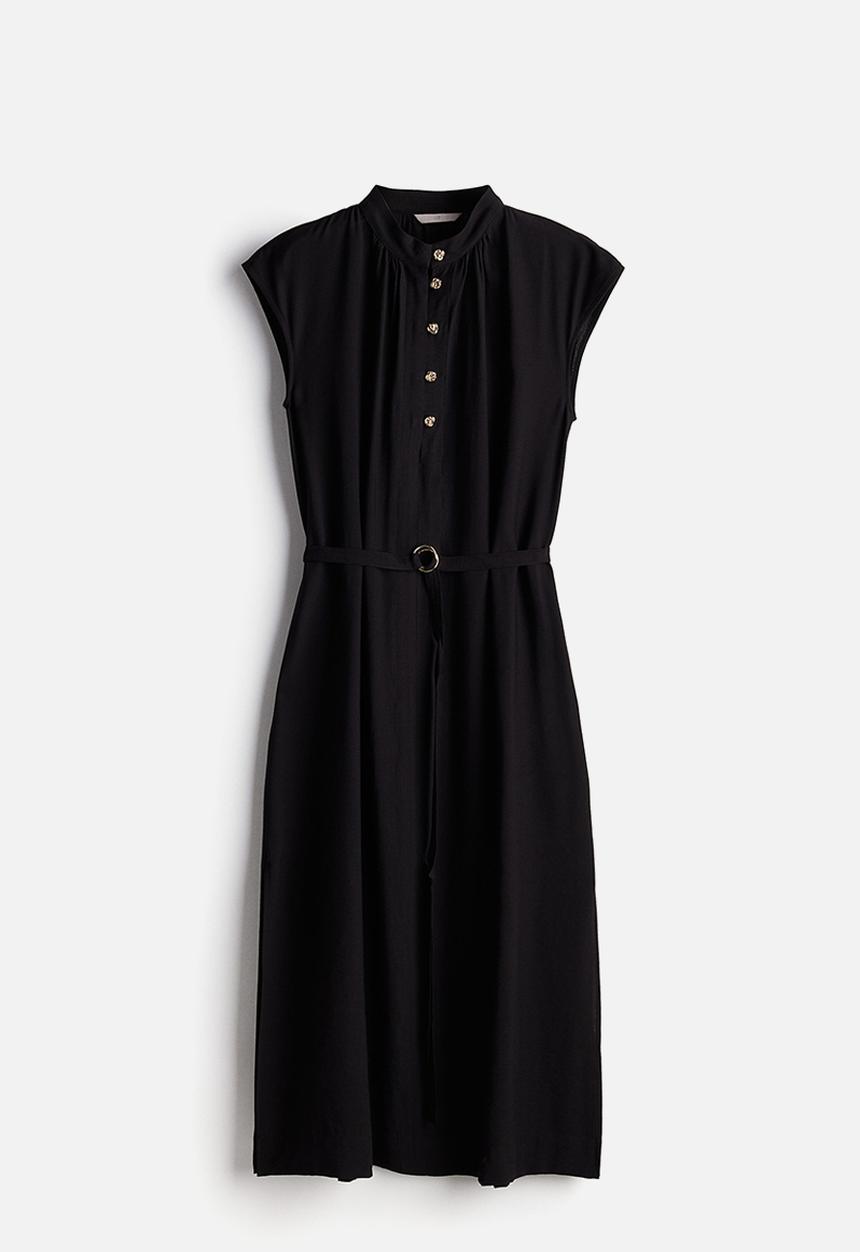H&M - Belted dress - black