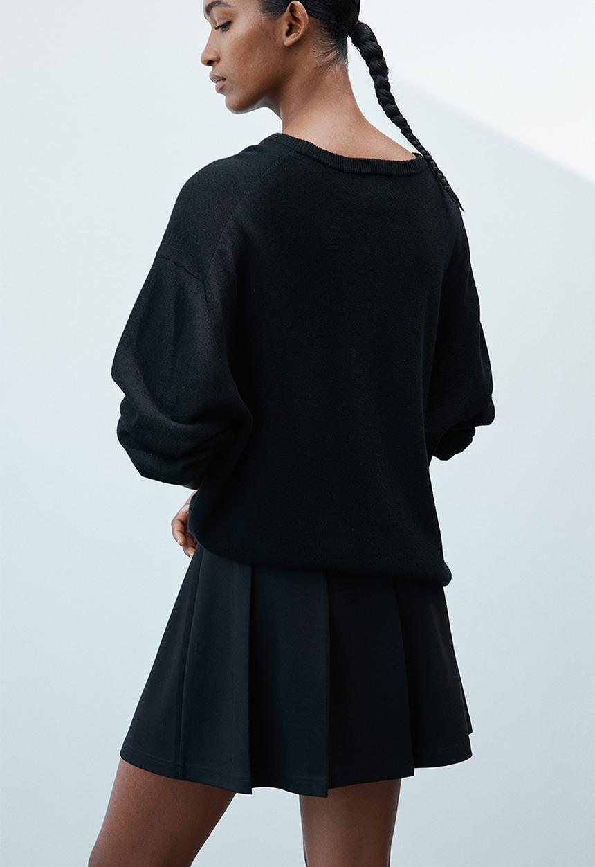 H&M - Pleated jersey skirt - black