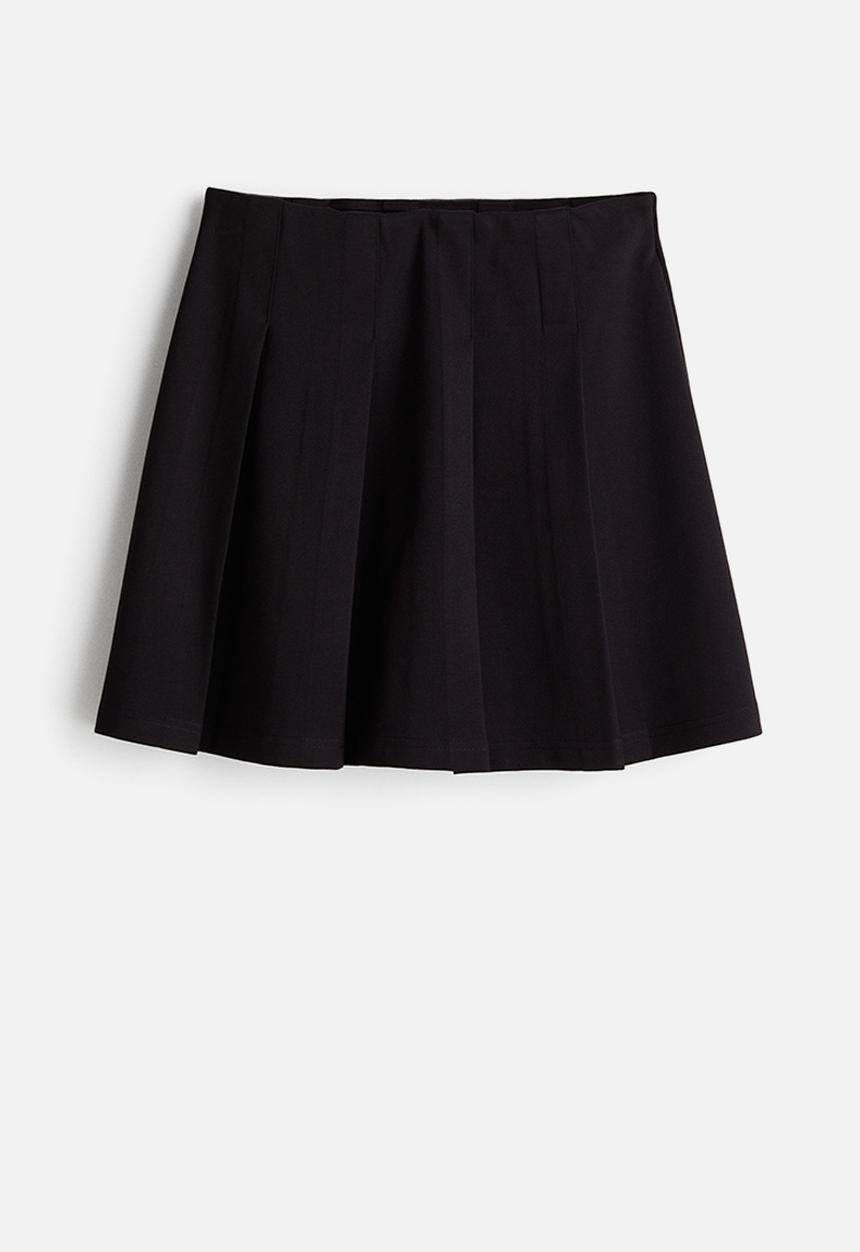 H&M - Pleated jersey skirt - black