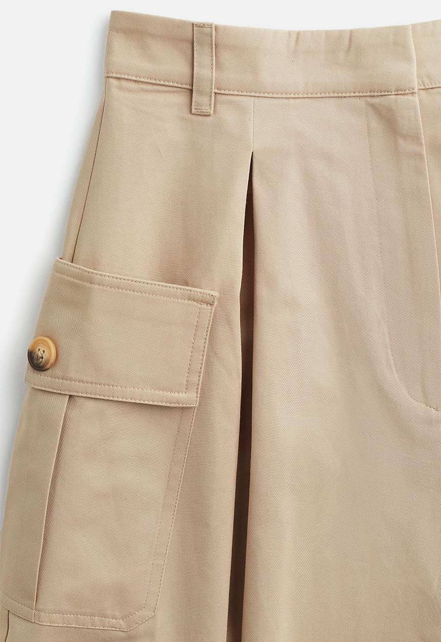 H&M - A-line cargo skirt - beige