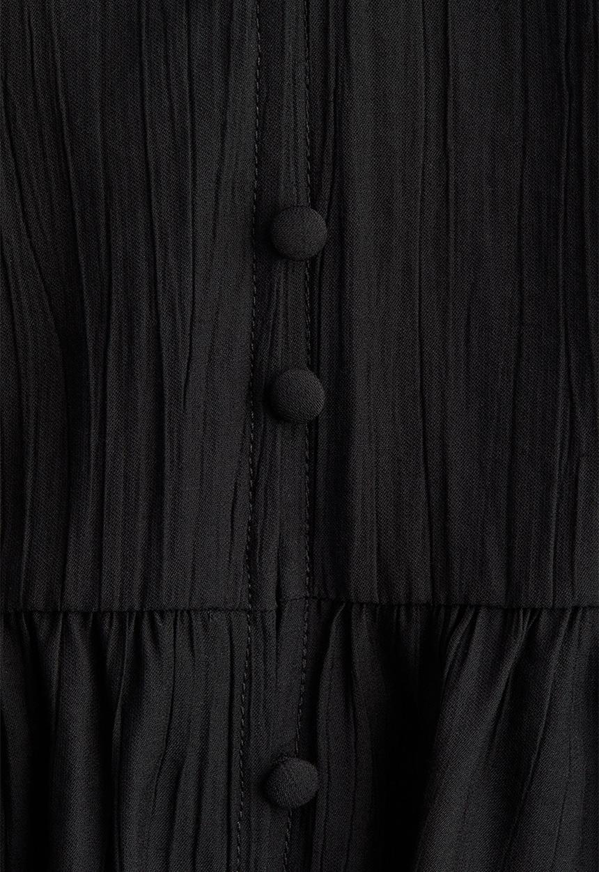 H&M - Crinkled tunic dress - black